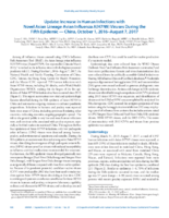 Update Increase in Human Infections with Novel Asian Lineage Avian Influenza AH7N9 Viruses During the Fifth Epidemic  China October 1 2016August 7 2017