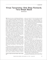 Virus Taxonomy One Step Forward Two Steps Back