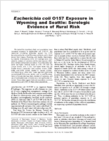 Escherichia coli O157 Exposure in Wyoming and Seattle Serologic Evidence of Rural Risk