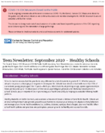 Teen newsletter September 2020  Healthy schools