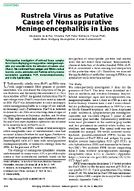 Rustrela Virus as Putative Cause of Nonsuppurative Meningoencephalitis in Lions