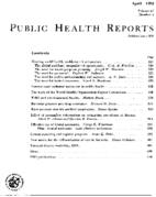 Public Health Reports  v 67 no 4  table of contents