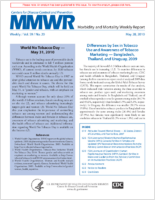 MMWR Morbidity and Mortality Weekly Report Vol 59 No 20 May 28 2010