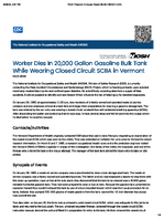 Worker Dies in 20000 Gallon Gasoline Bulk Tank While Wearing Closed Circuit SCBA in Vermont FACE 8509