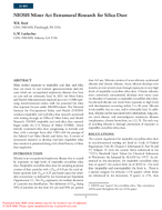 NIOSH Miner Act Extramural Research for Silica Dust