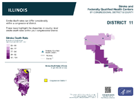 IL Congressional District 11 Stroke and Federally Qualified Health Centers Map 118th Congress