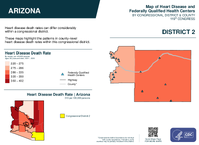 AZ Congressional District 02 Heart Disease and Federally Qualified Health Centers Map 119th Congress