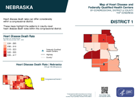 NE Congressional District 01 Heart Disease and Federally Qualified Health Centers Map 119th Congress