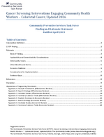 Cancer Screening Interventions Engaging Community Health Workers  Colorectal Cancer Updated 2026