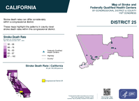 CA Congressional District 25 Stroke and Federally Qualified Health Centers Map 119th Congress