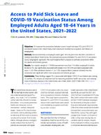 Access to Paid Sick Leave and COVID19 Vaccination Status Among Employed Adults Aged 1864 Years in the United States 20212022