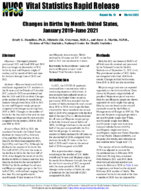 Changes in Births by Month United States January 2019June 2021