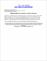 Medical Intake Form for Hurricane Katrina Evacuees Thursday September 08 2005 1315 EDT 115 PM EDT