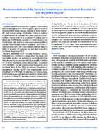 Recommendations of the Advisory Committee on Immunization Practices for use of cholera vaccine