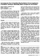 Increasing The Pool Of Qualified Minority Medical School Applicants Premedical Training At Historically Black Colleges And Universities