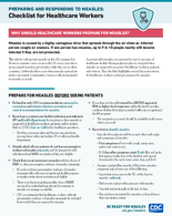 Preparing and Responding to Measles Checklist for Healthcare Workers