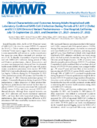 Clinical Characteristics and Outcomes Among Adults Hospitalized with Laboratoryconfirmed SARSCoV2 Infection During Periods of B16172 Delta and B11529 Omicron Variants Predominance  One Hospital California July 15September 23 2021 and December 21 2021January 27 2022
