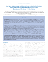 Vital Signs Epidemiology and Recent Trends in MethicillinResistant and in MethicillinSusceptible Staphylococcus aureus Bloodstream Infections  United States