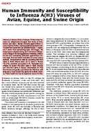 Human Immunity and Susceptibility to Influenza AH3 Viruses of Avian Equine and Swine Origin