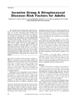 Invasive Group A Streptococcal Disease Risk Factors for Adults