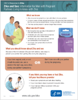 CDCs Response to Zika Zika and Sex Information for Men with Pregnant Partners Living in Areas with Zika March 14 2016