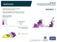 KY Congressional District 01 Stroke and Federally Qualified Health Centers Map 118th Congress