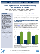 Use of Yoga Meditation and Chiropractors Among US Adults Aged 18 and Over