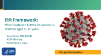 EtR Framework  PfizerBioNTech COVID19 vaccine in children aged 511 years