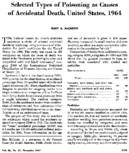 Selected types of poisoning as causes of accidental death United States 1964