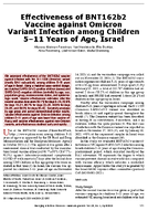 Effectiveness of BNT162b2 Vaccine against Omicron Variant Infection among Children 511 Years of Age Israel