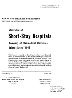 Utilization of ShortStay Hospitals Summary of Nonmedical Statistics United States  1965