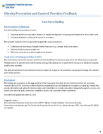 Obesity Prevention and Control Provider Feedback