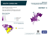 SC Congressional District 06 Stroke and Federally Qualified Health Centers Map 118th Congress