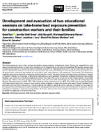 Development and Evaluation of Two Educational Sessions on TakeHome Lead Exposure Prevention for Construction Workers and Their Families