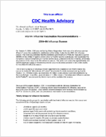 Interim Influenza Vaccination Recommendations  200405 Influenza Season October 5 2004 1025 EDT 1025 PM EDT