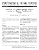 Strategies for Controlling Blood Pressure Among LowIncome Populations in Georgia