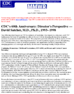 CDCs 60th anniversary  directors perspectiveDavid Satcher MD PhD 19931998