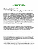 Manufacturers Recall of Nasal Spray Contaminated with Burkholderia cepacia complex Friday March 26 2004 1755 EDT 555 PM EDT