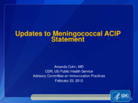 Updates to meningococcal ACIP statement
