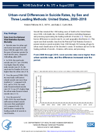 Urbanrural Differences in Suicide Rates by Sex and Three Leading Methods United States 20002018
