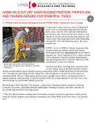 HandHeld CutOff Saws in Construction Proper Use and Training Needed for Powerful Tools