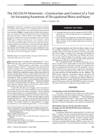 The OCCHLTH MnemonicConstruction and Content of a Tool for Increasing Awareness of Occupational Illness and Injury