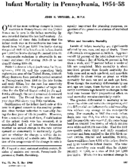 Infant Mortality In Pennsylvania 195458