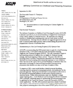 Advisory Committee on Childhood Lead Poisoning Prevention ACCLPP Public Membership Roster September 9 2002
