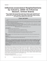 Influenzaassociated Hospitalizations by Industry 200910 Influenza Season United States