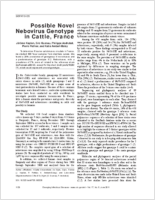 Possible Novel Nebovirus Genotype in Cattle France