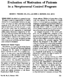 Evaluation Of Motivation Of Patients In A Streptococcal Control Program