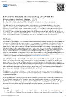 Electronic Medical Record Use by OfficeBased Physicians United States 2005