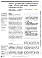 Improving Agricultural Injury Surveillance Comparing Injuries Captured by Iowas Workers Compensation and Trauma Registry Data