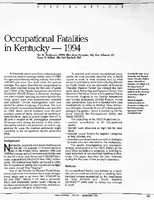 Occupational Fatalities in Kentucky  1994